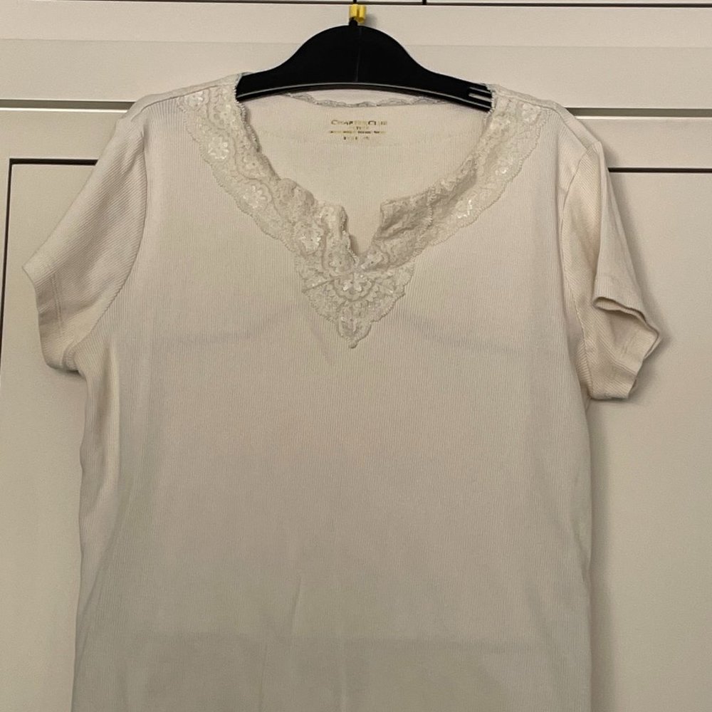 Charter Club Cotton Top (creamy white) (Size: M)